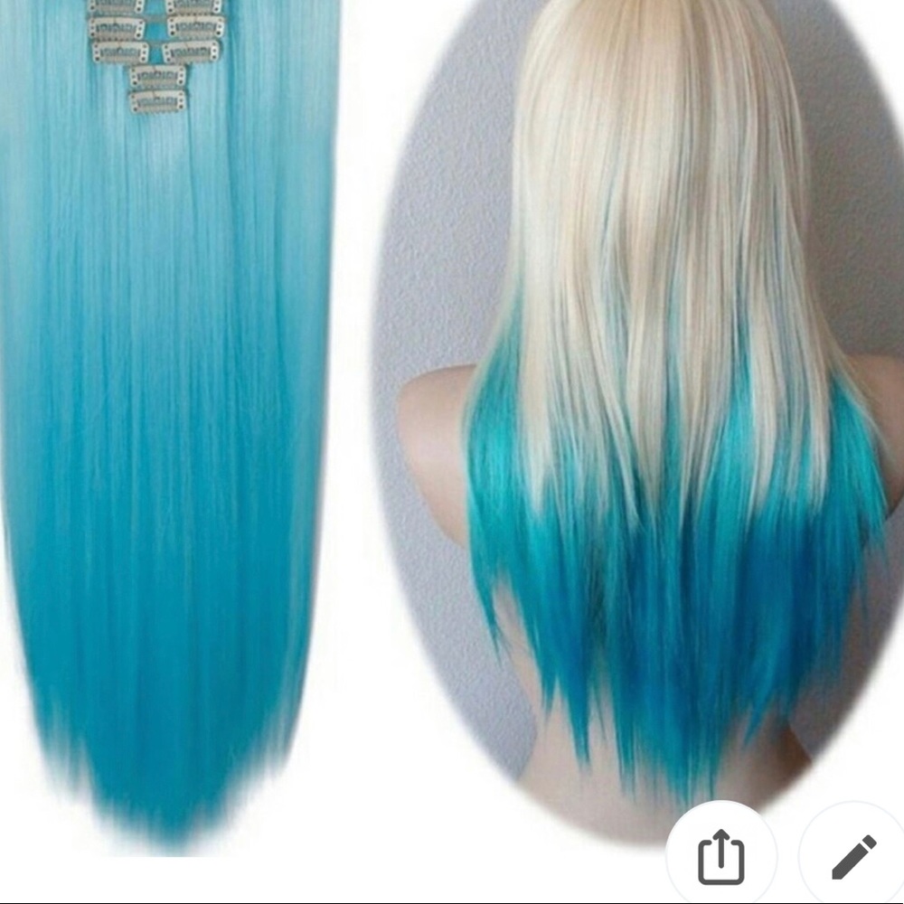 Hair blue hair extensions